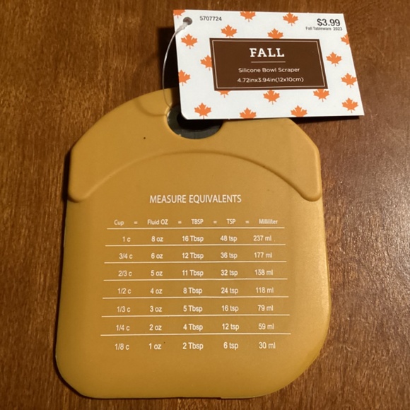Fall Tableware Silicone Bowl Scraper New With Tag 4.72” x 3.94” - Picture 5 of 7